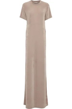 Ami Robe Longue En Jersey À Manches Courtes