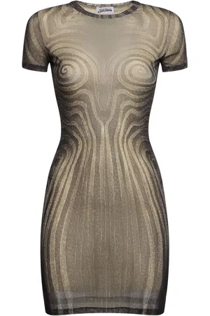 Jean Paul Gaultier Robe Courte En Mesh Imprimé