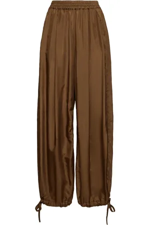 Serafini Pantalon Ample En Soie Habotai Délavée