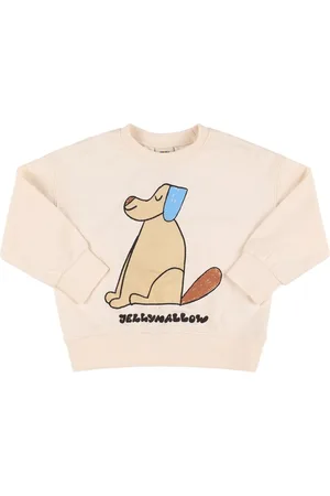 Jelly Mallow Sweat-shirt En Coton Imprimé Chiens À Col Rond