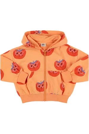 Jelly Mallow Sweat Zippé En Coton Imprimé Tomates À Capuche