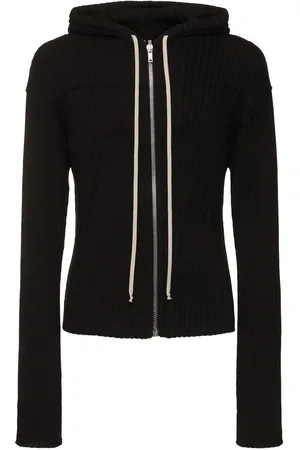 Rick Owens Sweat-shirt Zippé En Coton À Capuche