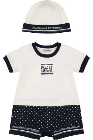 Dolce & Gabbana Barboteuse & Bonnet En Coton Imprimé
