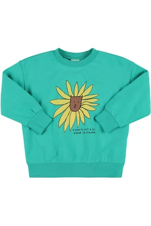 Jelly Mallow Sweat-shirt Col Rond En Coton Imprimé Lion