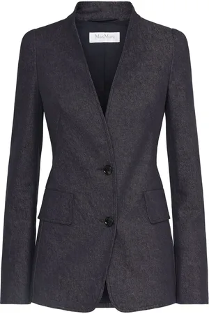 Max Mara Blazer En Coton Effet Denim Beatrice