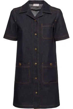Moncler Robe Courte En Denim De Coton Mélangé