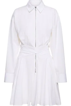 Msgm Robe Courte En Popeline De Coton