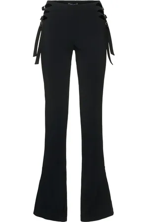 MUGLER Pantalon Droit En Crêpe De Viscose Mélangée