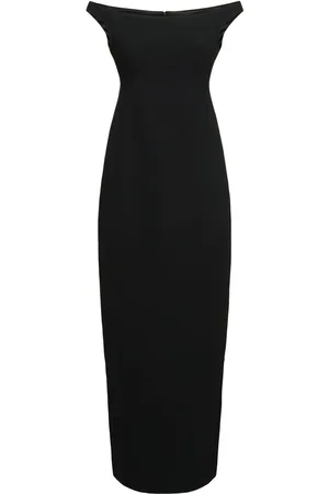 Totême Robe Longue En Crêpe À Col Bardot