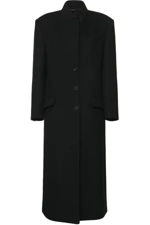The Attico Manteau Long En Sergé De Laine À Boutonnage Simple