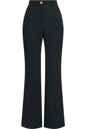 Balmain Pantalon Évasé En Laine Taille Haute