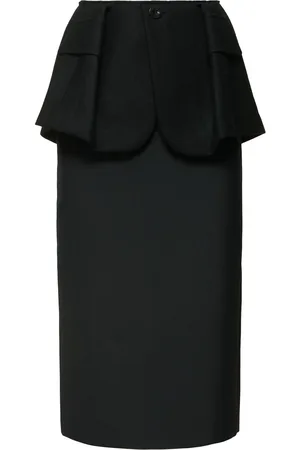SACAI Jupe Mi-longue En Tailleur Et Laine Melton