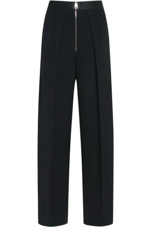 Khaite Pantalon Droit En Viscose Mélangée Marine