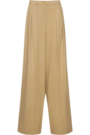 Michael Kors Pantalon Large Taille Haute En Laine Serge