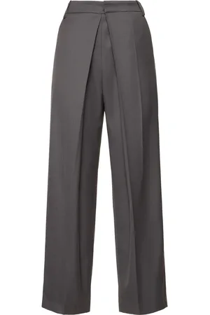 Low Classic Pantalon Ample En Laine Mélangée