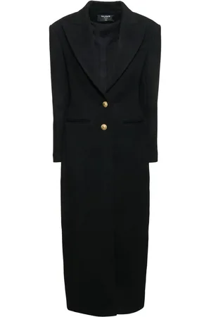 Balmain Manteau Long En Laine Et Cachemire