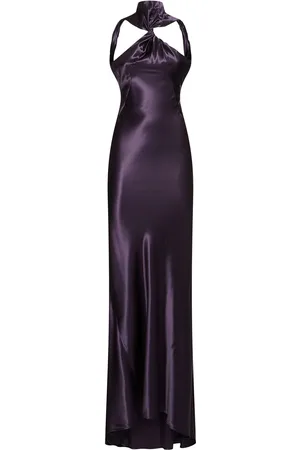 The Attico Robe Longue En Satin Brillant À Dos Nu
