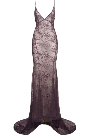 The Attico Robe En Dentelle Brodée Effet Vintage
