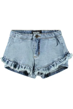 Molo Short En Denim De Coton Mélangé À Volants