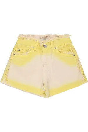 Msgm Short En Denim De Coton Effet Airbrush