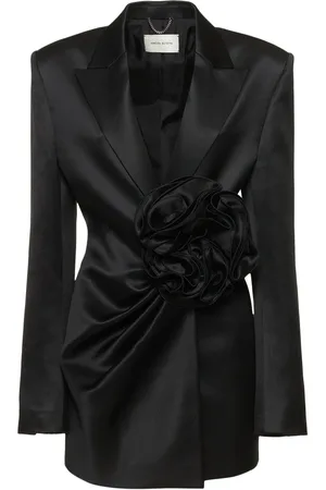 MAGDA BUTRYM Robe Blazer En Satin De Laine Détail Fleur