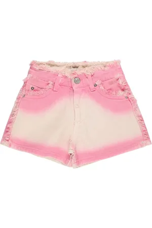 Msgm Short En Denim De Coton Effet Airbrush