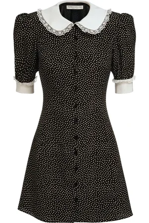 Alessandra Rich Mini-robe En Soie Imprimée