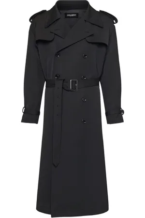 Dolce & Gabbana Trench-coat En Gabardine De Laine Mélangée