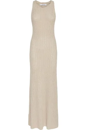 Max Mara Robe Longue En Coton Et Lin Uccio