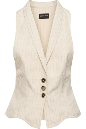 Giorgio Armani Gilet En Coton Mélangé Ajouré