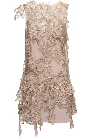 Alberta Ferretti Robe Courte En Dentelle Sans Manches