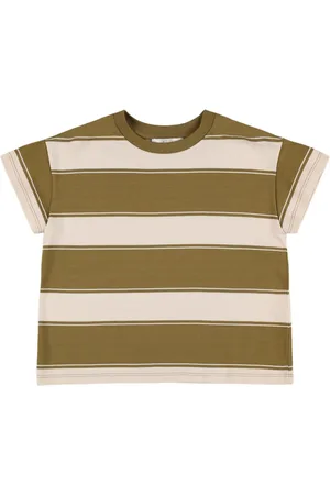 Main Story T-shirt En Coton Biologique À Rayures