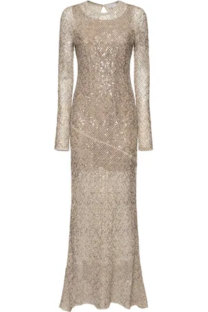 Brunello Cucinelli Robe Longue En Sequins À Dos Nu