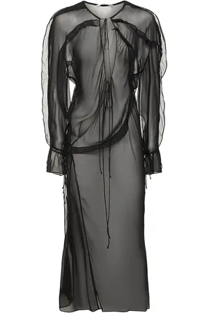 CHRISTOPHER ESBER Robe Transparente À Volants À Manches Longues