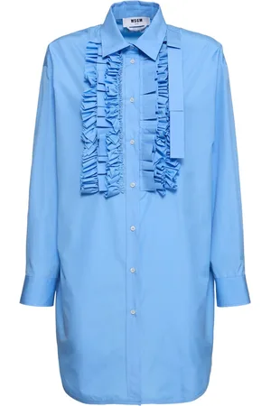 Msgm Robe Courte En Popeline De Coton