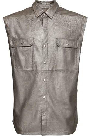 Rick Owens Veste Sans Manches En Cuir Jumbo