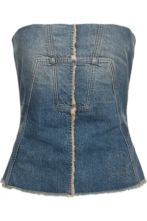 Rick Owens Bustier En Denim De Coton