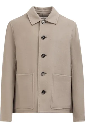 Ami Manteau Court En Laine Et Cachemire