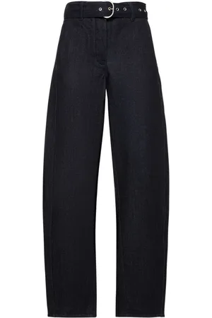 Jil Sander Jean Ample En Denim Brut Avec Ceinture