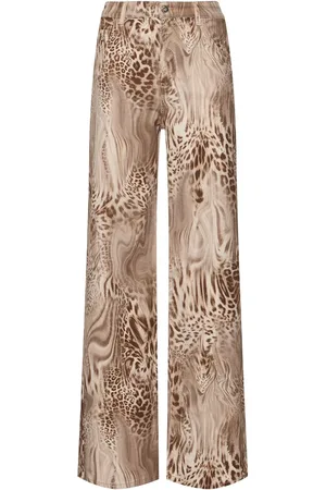 BLUMARINE Jean Boyfriend Taille Mi-haute À Imprimé Léopard