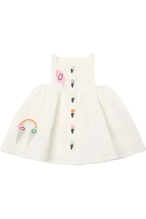 Stella McCartney Robe Brodée En Coton Et Lin