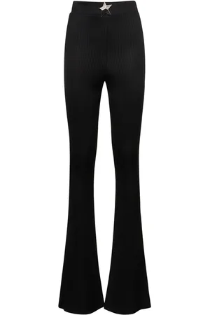 AREA Pantalon Évasé En Viscose Taille Haute