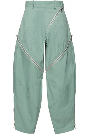 The Attico Pantalon Baggy Zippé En Gabardine