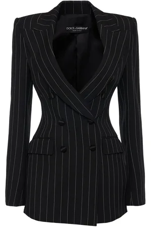 Dolce & Gabbana Blazer En Laine Mélangée À Fines Rayures