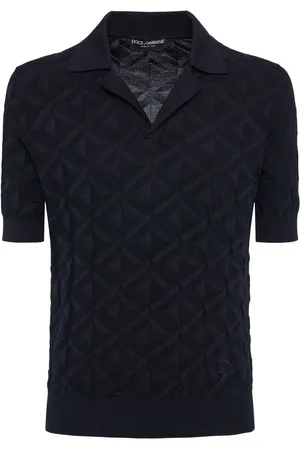 Dolce & Gabbana Polo Manches Courtes En Maille De Soie Monogramme