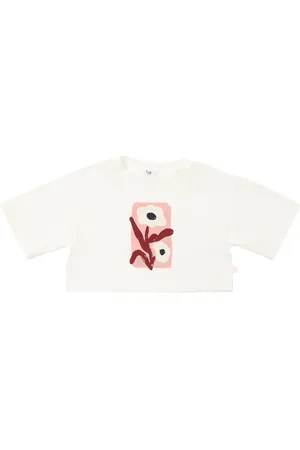 Il gufo Crop Top En Jersey De Coton Imprimé