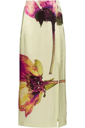 Issey Miyake Jupe Longue Pressed Flora