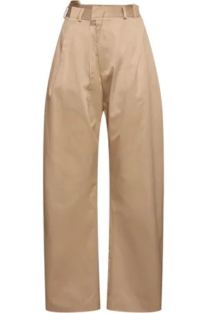 Maison Margiela Pantalon Droit En Sergé De Coton Taille Haute