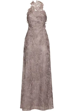 Alberta Ferretti Robe Longue En Dentelle Sans Manches