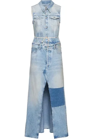 Maison Margiela Robe Longue En Denim De Coton